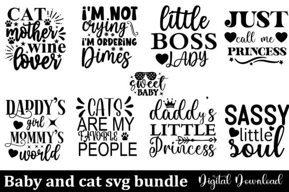 Baby and Cat Svg Bundle Design Review