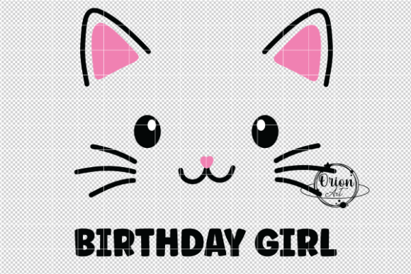Birthday Girl Cute Cat Face SVG PNG Review