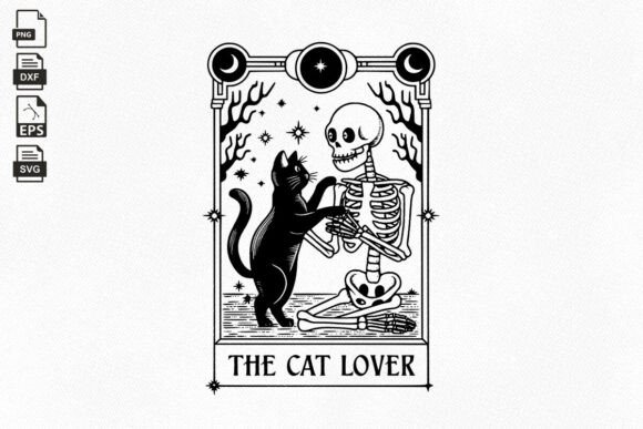 Cat Lady Tarot Card Svg for Embroidery Projects