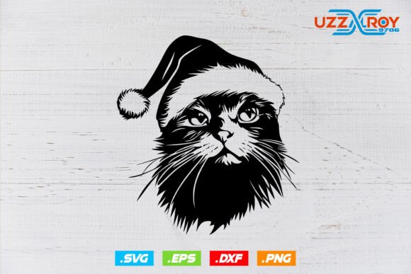 Cat Santa Hat Svg for Embroidery Projects