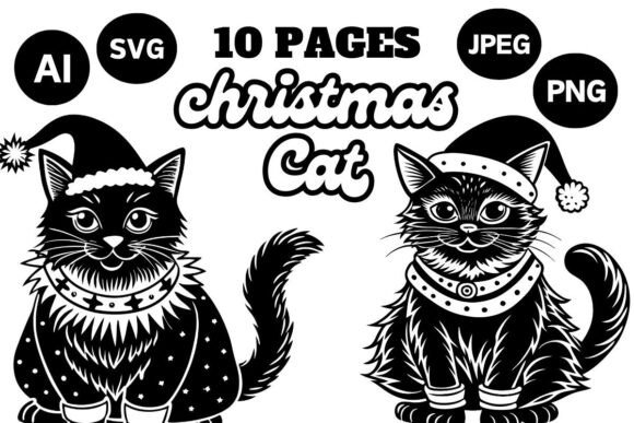 Christmas Cat Clipart Svg Bundle Review