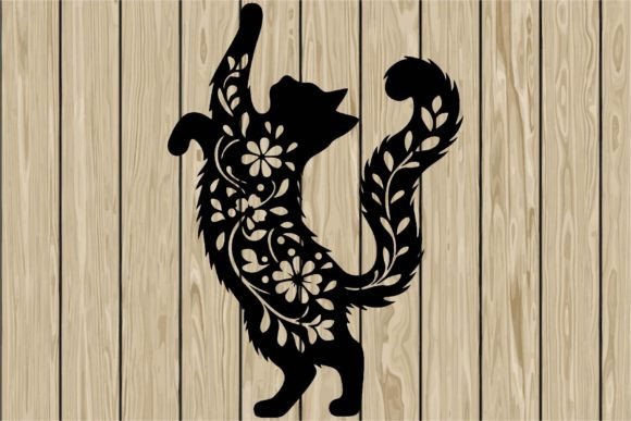 Floral Dancing Cat Stencil SVG Review