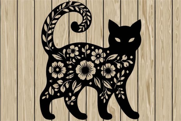 Halloween Floral Creepy Cat Stencil SVG Review
