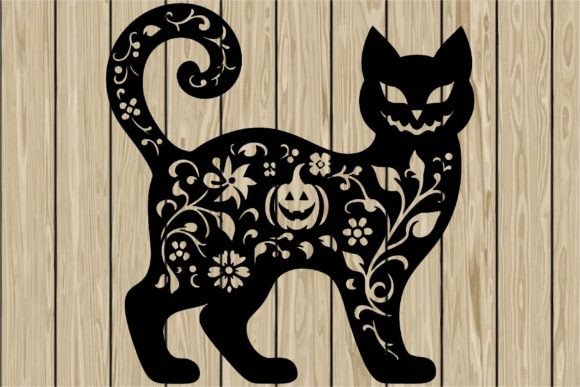 Halloween Floral Spooky Cat Stencil SVG Review
