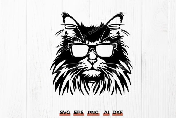Maine Coon Cat with Glasses SVG Review