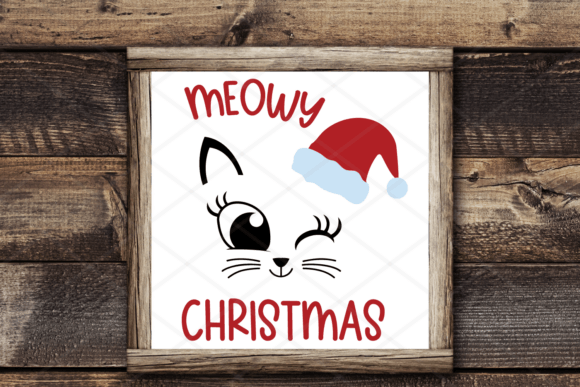 Meowy Christmas Santa Cat Winking SVG Review