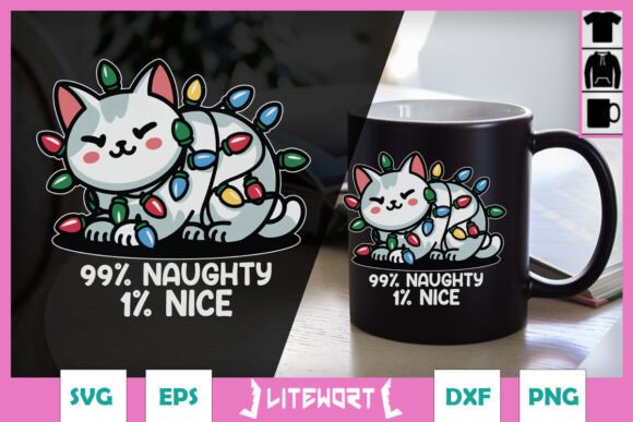 Naughty Over Nice Christmas Cat SVG Review
