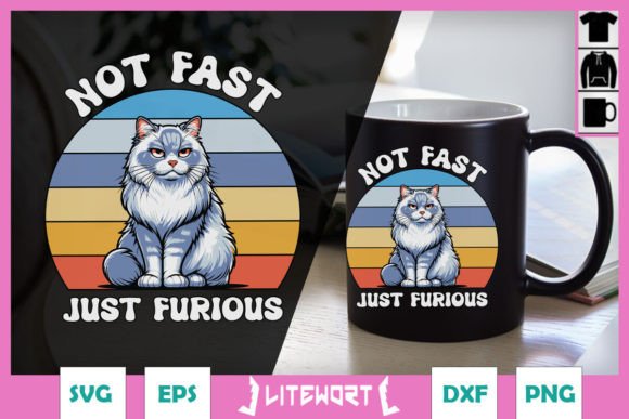 Retro Cat SVG Not Fast Just Furious Review