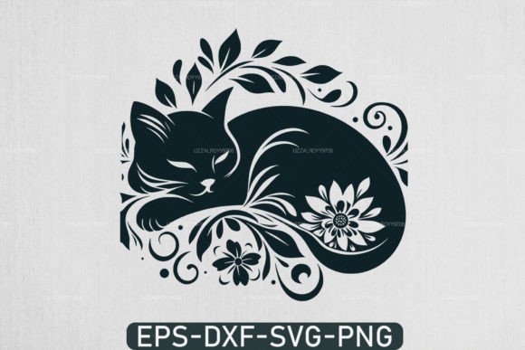 Sleeping Cat with Flowers SVG Review