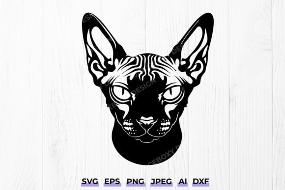 Sphynx Cat Head SVG PNG Design Review