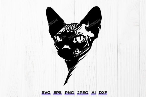 Sphynx Cat Silhouette SVG - Hairless Cat