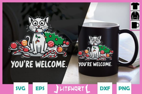 You Are Welcome Naught Xmas Cat SVG Review